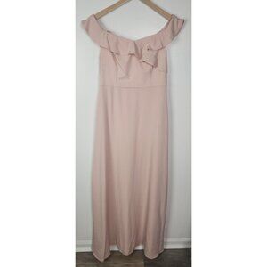 Adrianna Papell Women's Sz. 8 Blush Off The Shoulder Gown